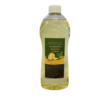 MASÁŽNÍ OLEJ ROZMARÝN, BAZALKA, CITRON 500ml