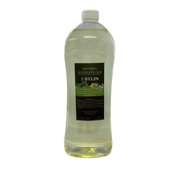 KOUPELOVÝ A MASÁŽNÍ OLEJ OSVĚŽUJÍCÍ A REGENERAČNÍ S VÝTAŽKY Z 5 BYLIN 1000ml