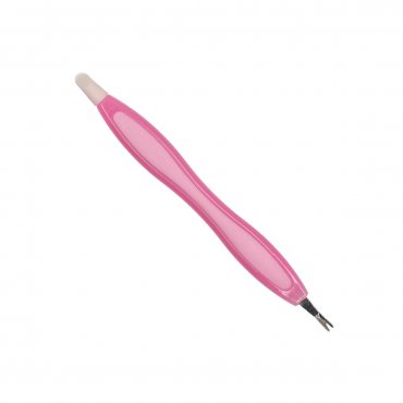 MANIKÚRNÍ VIDLIČKA SE ZATLAČOVAČEM 2v1 RŮŽOVÁ