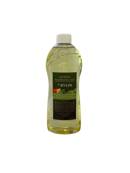 KOUPELOVÝ A MASÁŽNÍ OLEJ ZKLIDŇUJÍCÍ A REGENERAČNÍ S VÝTAŽKY ZE 7 BYLIN 500ml