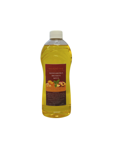 MASÁŽNÍ OLEJ MANDARINKA, BROSKEV, MÁTA 500ml