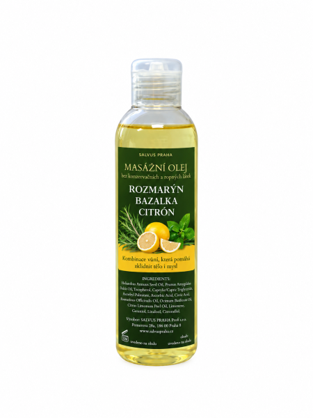MASÁŽNÍ OLEJ ROZMARÝN, BAZALKA, CITRON