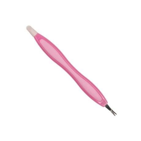 MANIKÚRNÍ VIDLIČKA SE ZATLAČOVAČEM 2v1 RŮŽOVÁ
